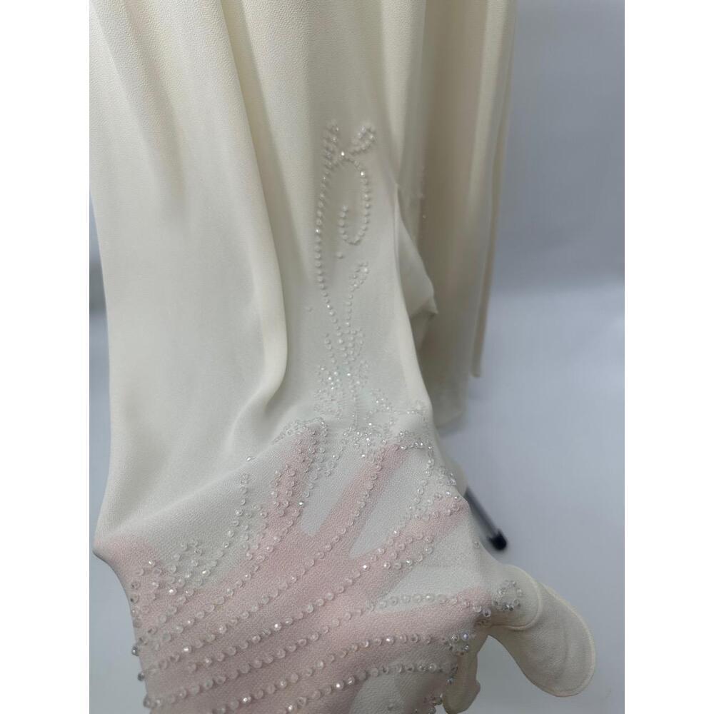 R&M Richards Cream Dress Beaded Bridal Sleeveless Size 16W 90s Y2K - Picture 3 of 4